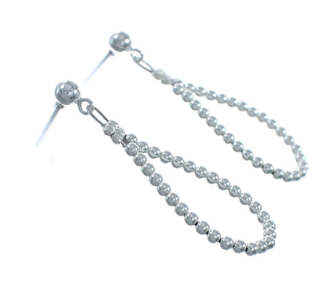 Native American Sterling Silver Bead Post Dangle Earrings X10972